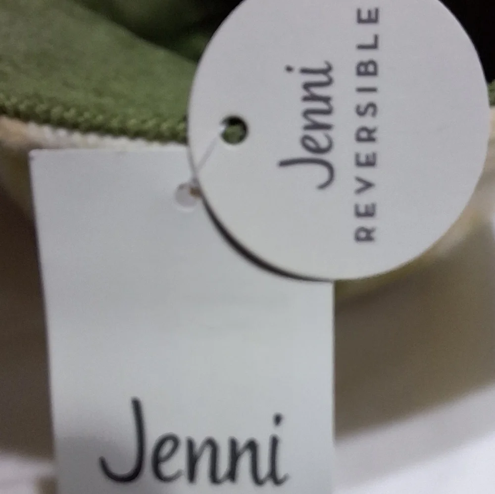 Jenni brand olive striped reversible fur bucket. NWT.